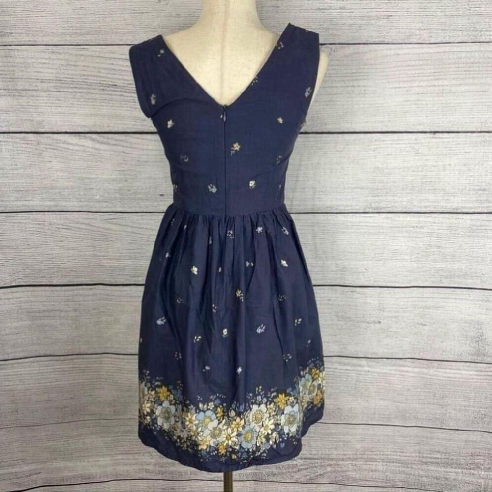 Princess Highway Navy Floral Fit & Flare Mini Dress Cottagecore US SZ 4 - Picture 3 of 6